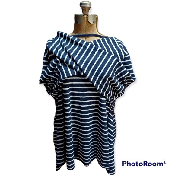 LANE BRYANT Swing Tunic Shirt Navy White Stripe 22/24 - Picture 6 of 7